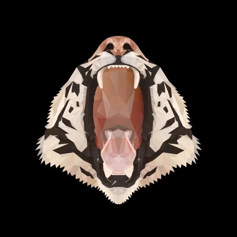 Polygone tigre à bouche ouverte