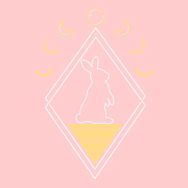 Bunny Rabbit Abstrait Phases de Lune