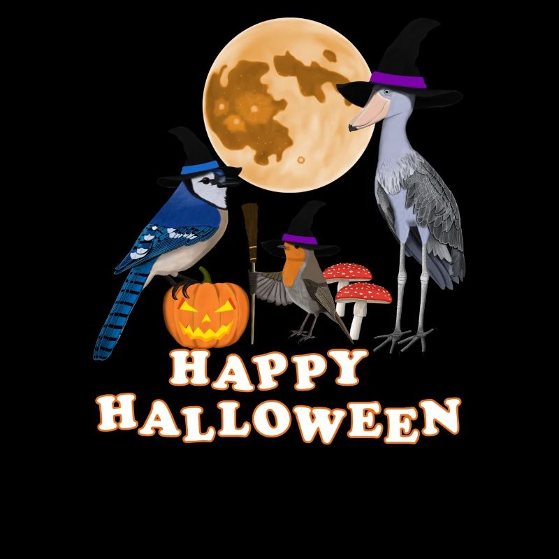 Robin Halloween Pumpkin Moon Bird Biologist