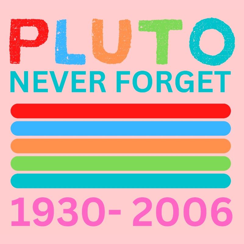 Pluto Never Forget Retro Space Science Pluto Desig