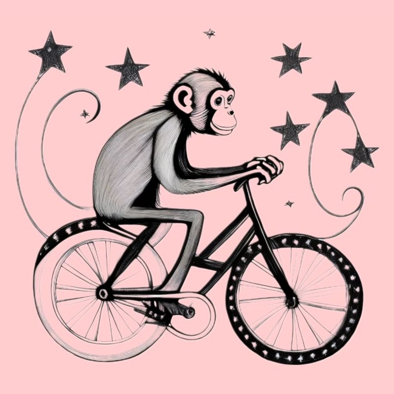 Singe sur le vélo