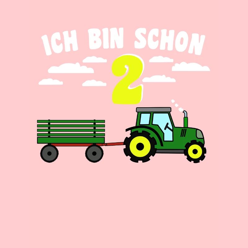 Kinder 2. Geburstag Traktor mit Hänger
