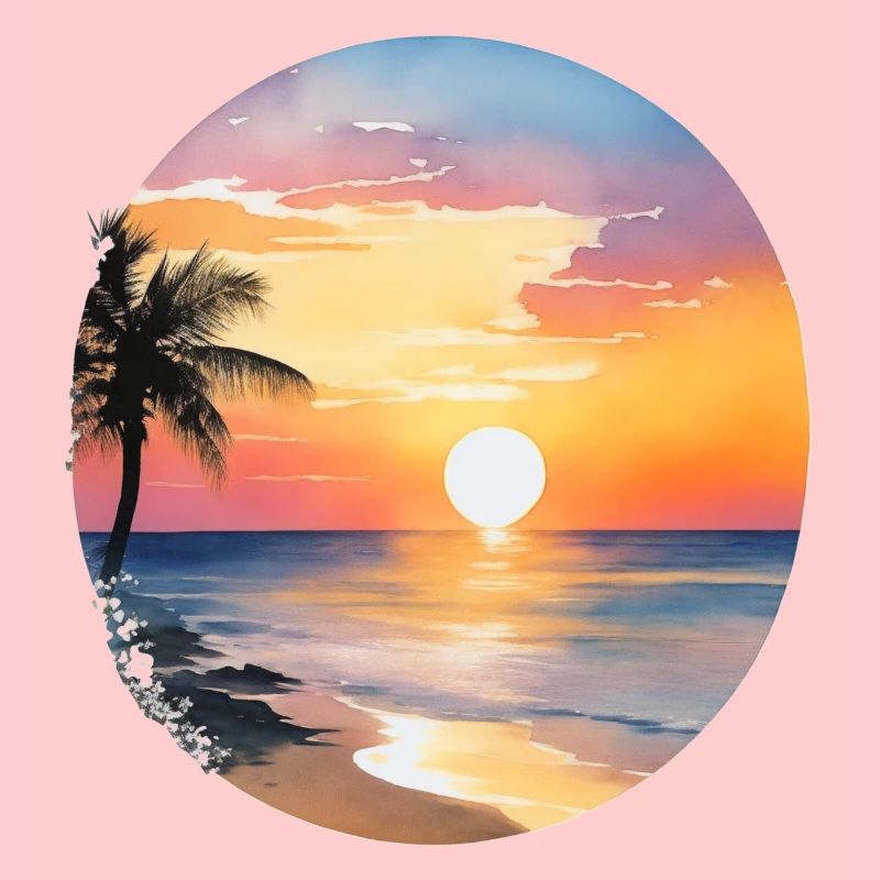 Coucher de soleil sur la plage