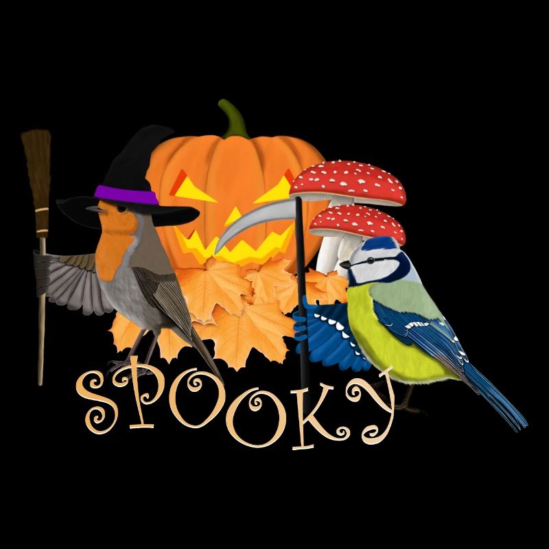 Rotkehlchen Blaumeise Herbst Vogel Halloween