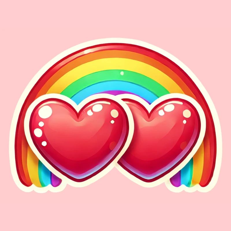 Herzen mit Regenbogen