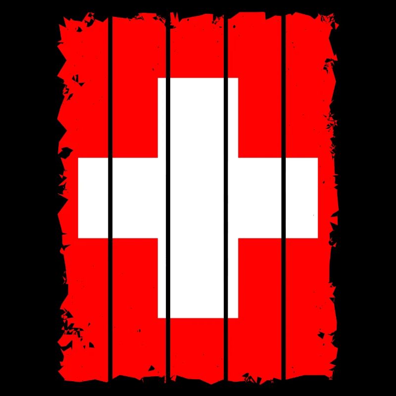 Drapeau de la Suisse Vintage Croix Utilisé Look Suisse