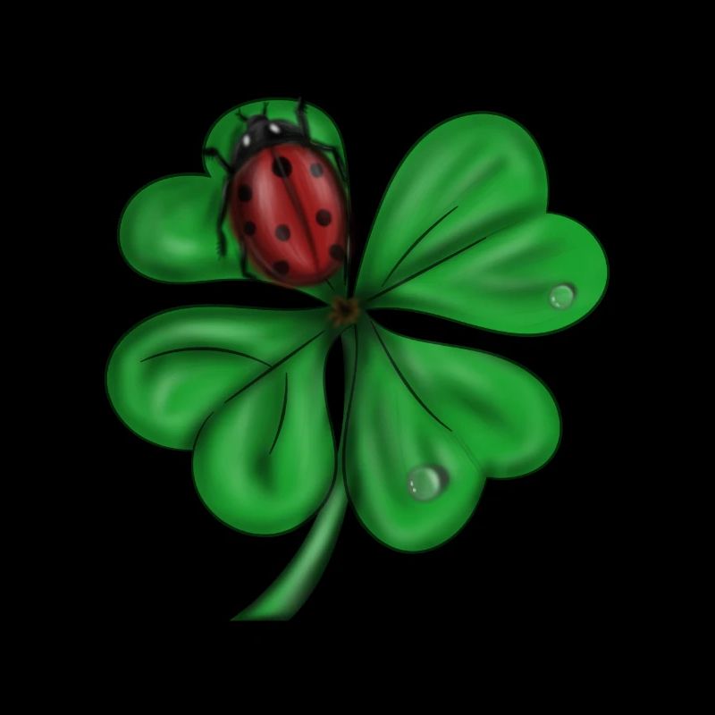 vierblättriges Kleeblatt marienkäfer Glücksbringer