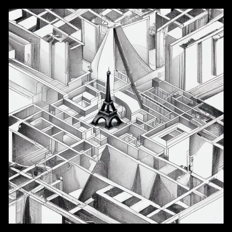 MC Escher dessin de la Tour Eiffel