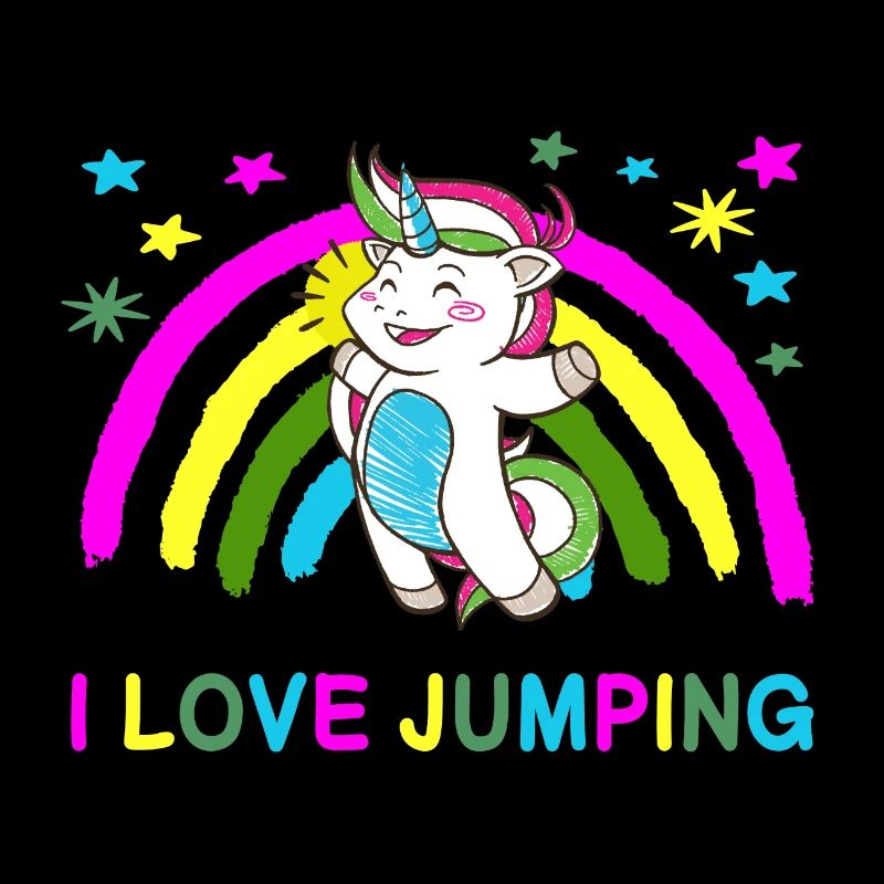 Ein Einhorn liebt das Springen