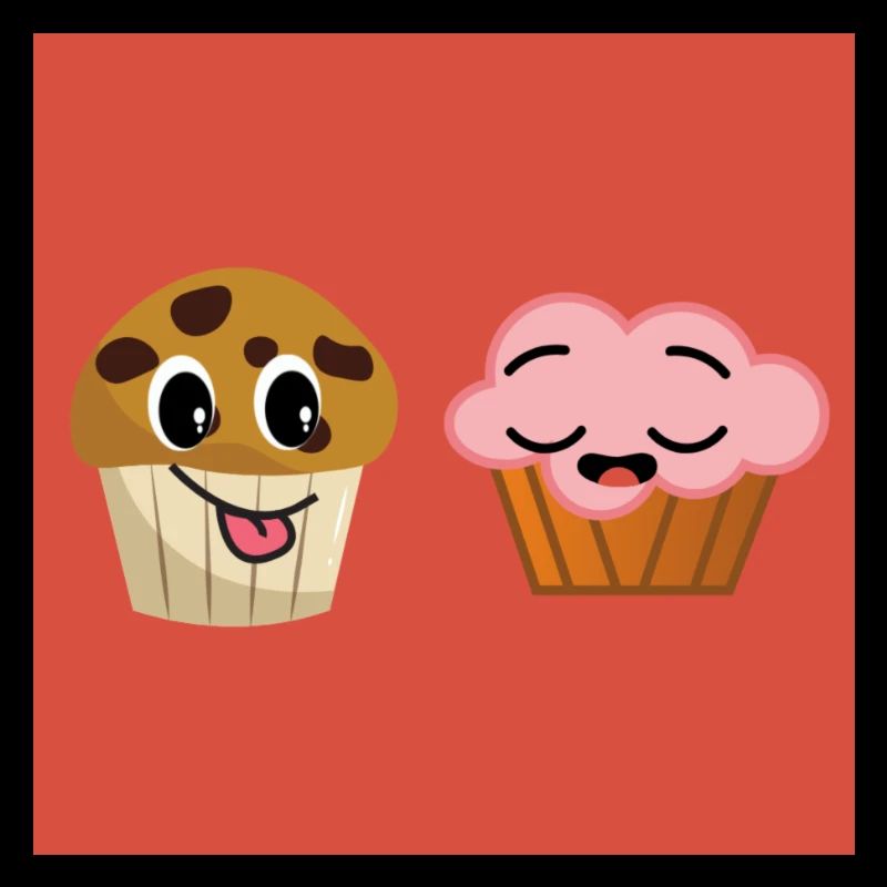 Design mit Zwei Muffins in rot