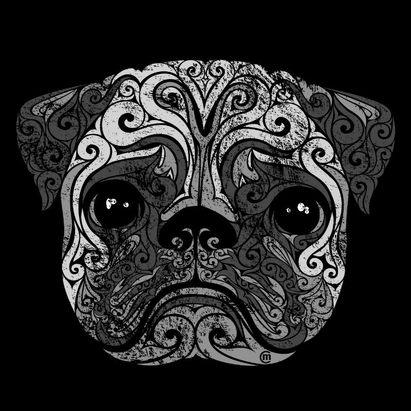 Swirly Hundeportrait (grau)