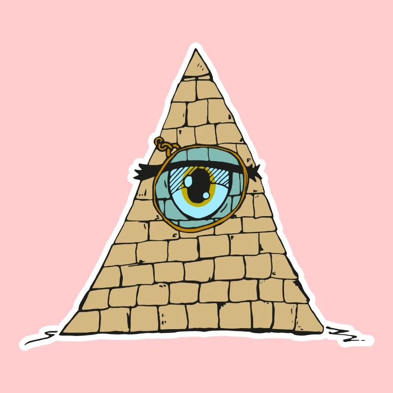 Oeil pyramidal avec Monokle - Style de dessin animé