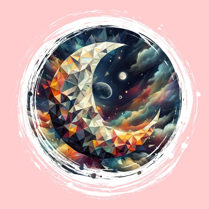 Moon Vector Triangles Space Nebula