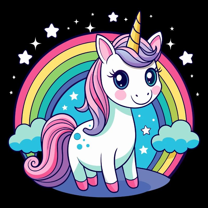 Süßes Regenbogen-Einhorn