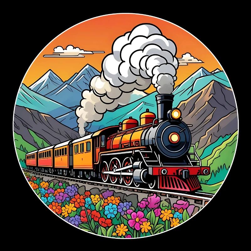 Nostalgischer Eisenbahnzug qualmender Lokomotive