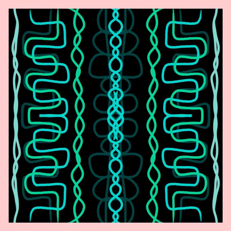 Green and light blue vertical pattern on a black background