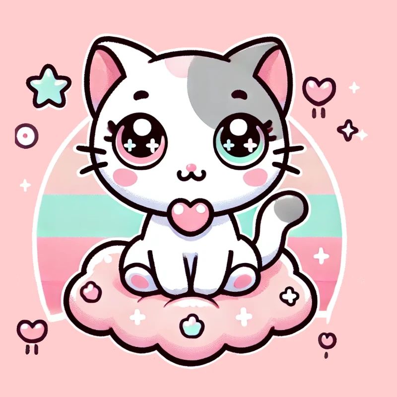 Katze im Kawaii-Stil