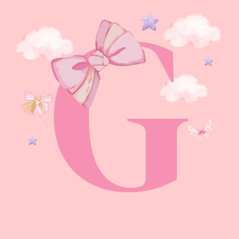 Letter g pink clouds