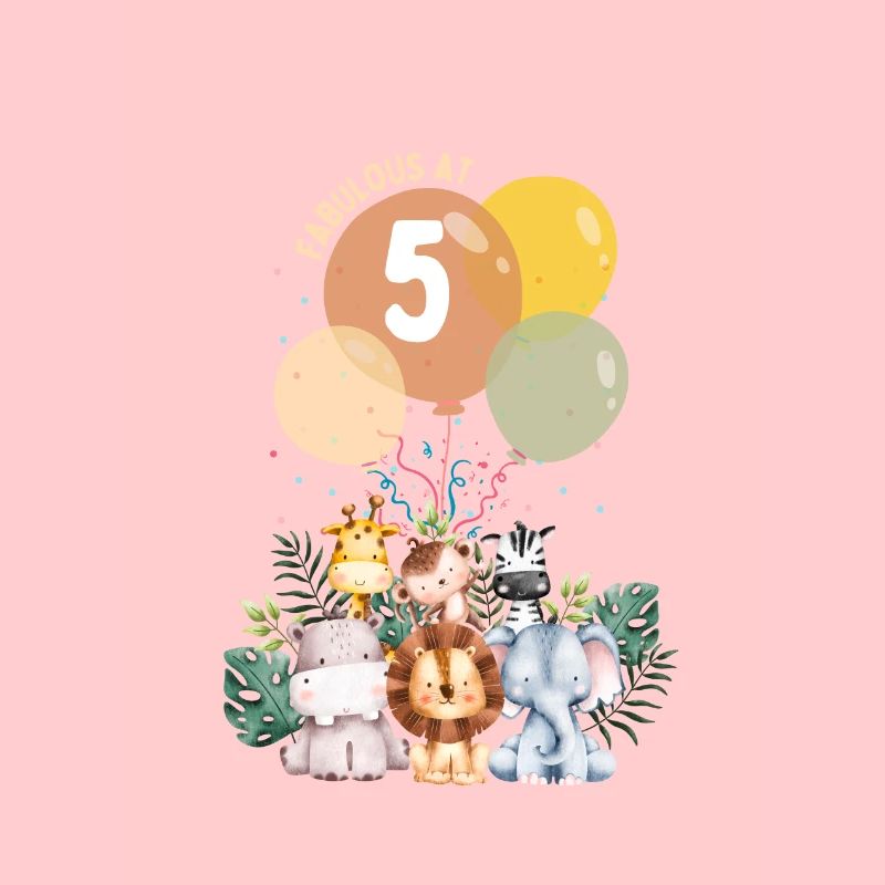 Fabuleuse jungle d’anniversaire d’animaux cinq ans