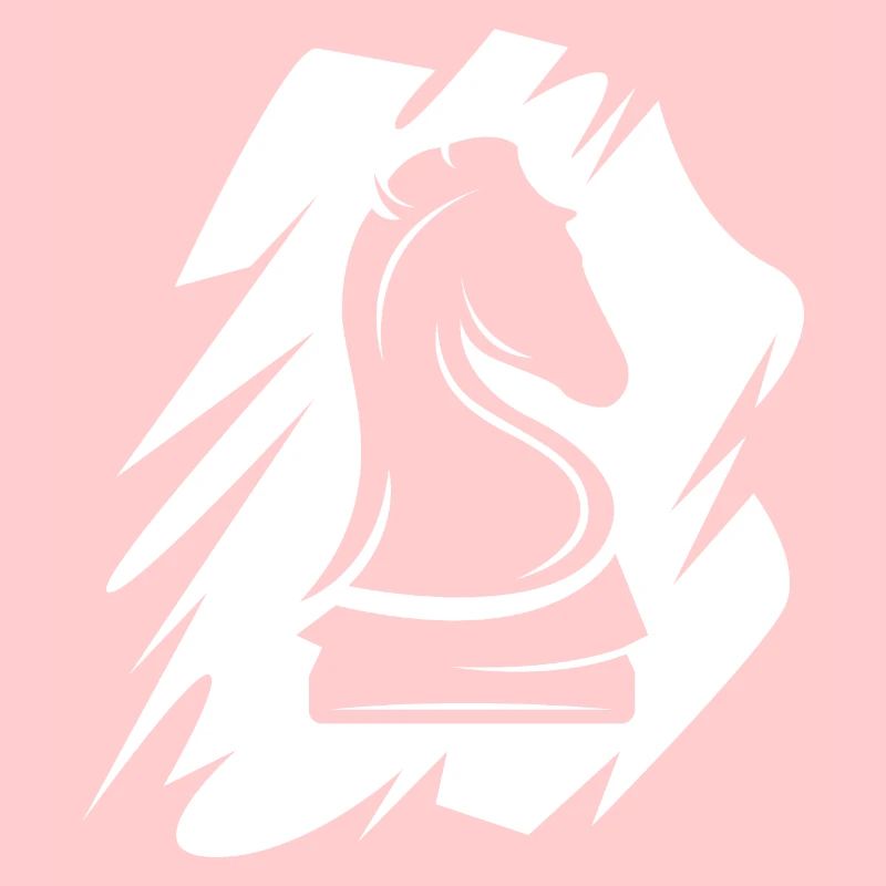 Icône de logo d’échecs coup de pinceau illustration de cheval