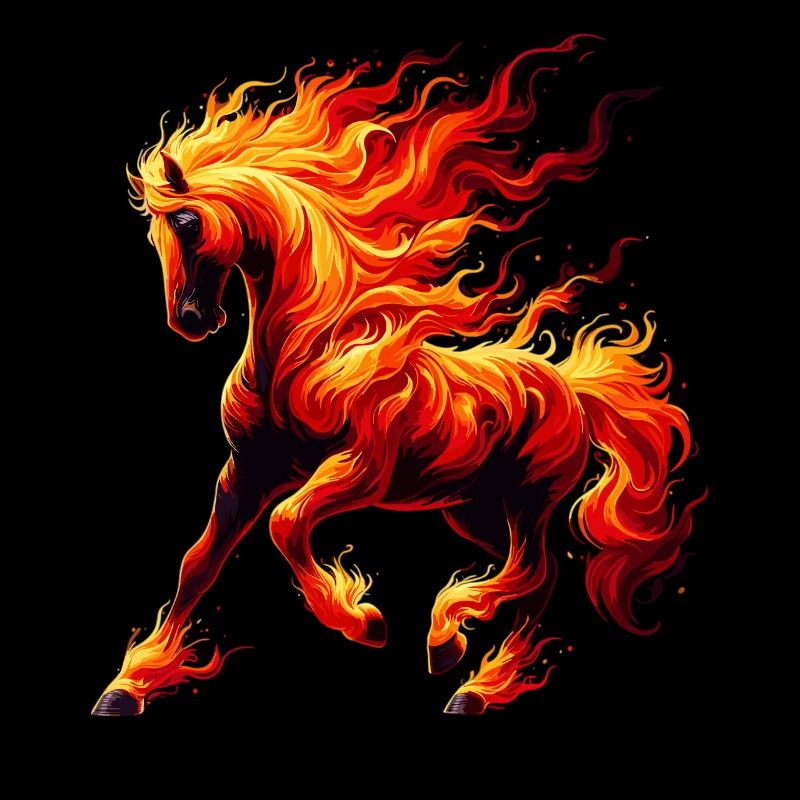 Cheval de feu à cheval animal
