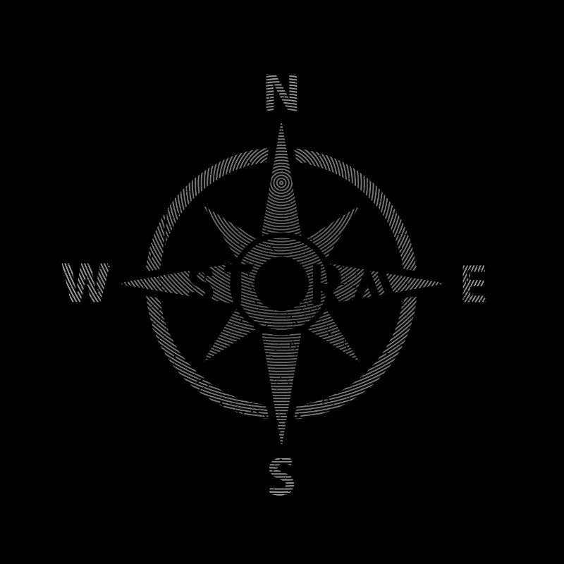 WIND ROSE STORMY noir et blanc, Retro Design, Bagues