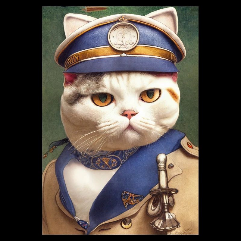 Katze Kurzhaar Britisch Segel Uniform Navy