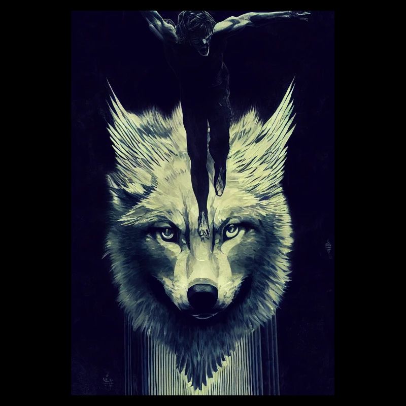 Wolf Engel Maverick Winter Polar Einsam