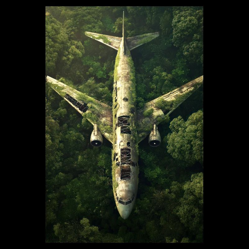 Épave d’avion abandonnée dans la jungle