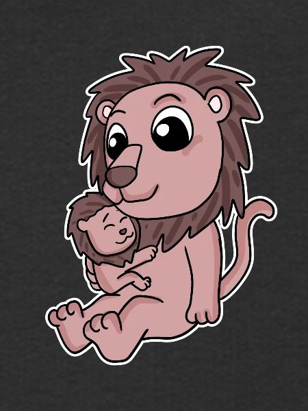 Lejonfamilj - Lejon med baby - Lejon