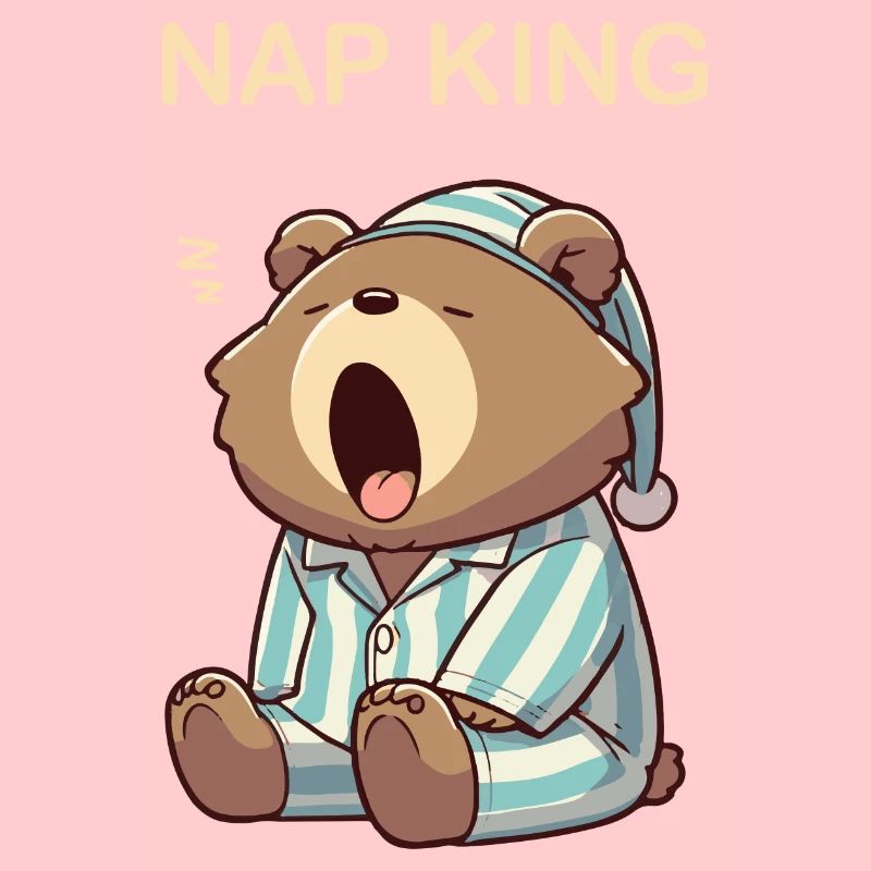 Nap King Schlafender Bär Schlafanzug Pyjama Müde
