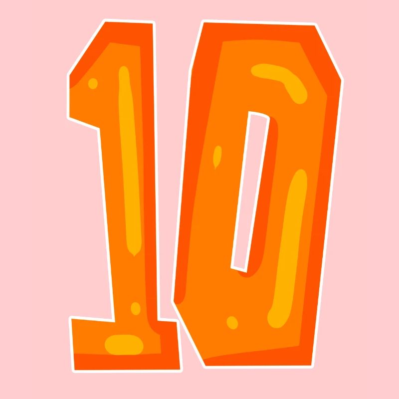 Dix 10 Numéro Orange