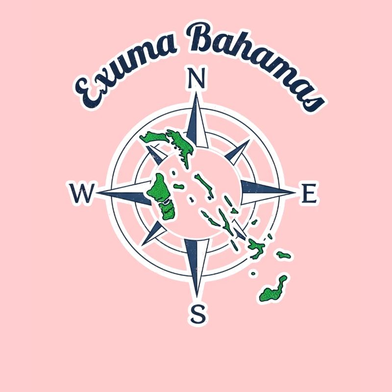 Exuma Bahamas Compass Graphic