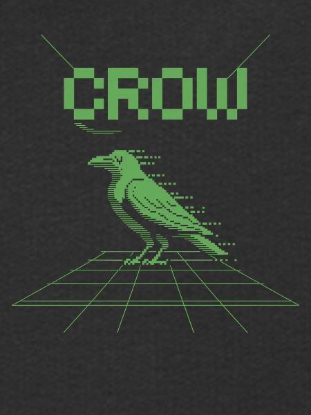 Crow retro skjorte – 8 bit gaming-stil