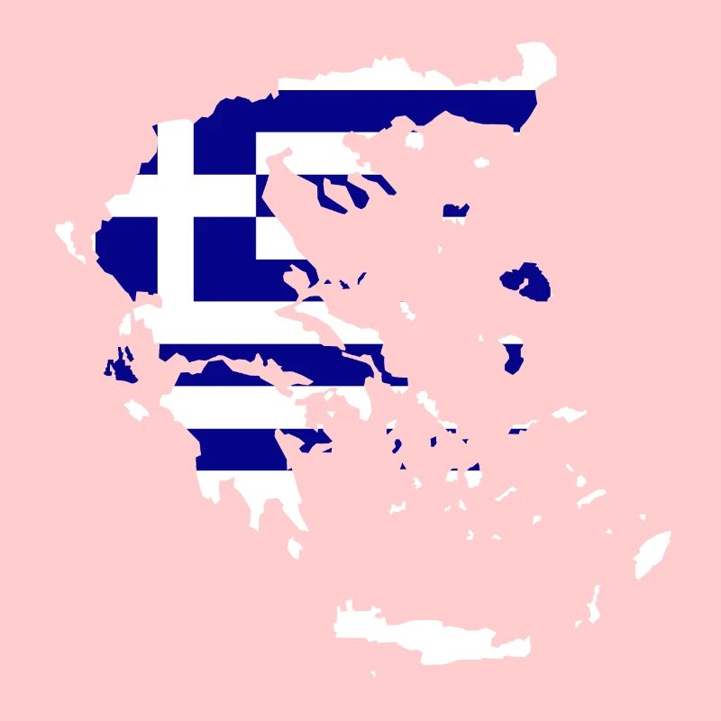 Greece Flag Map