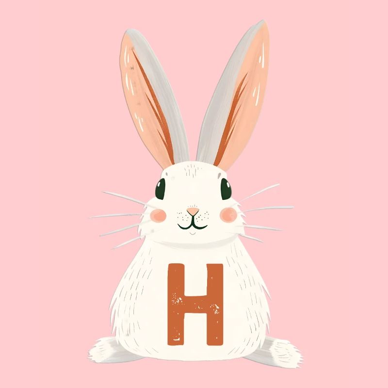 H Letter - Bunny - Customizable