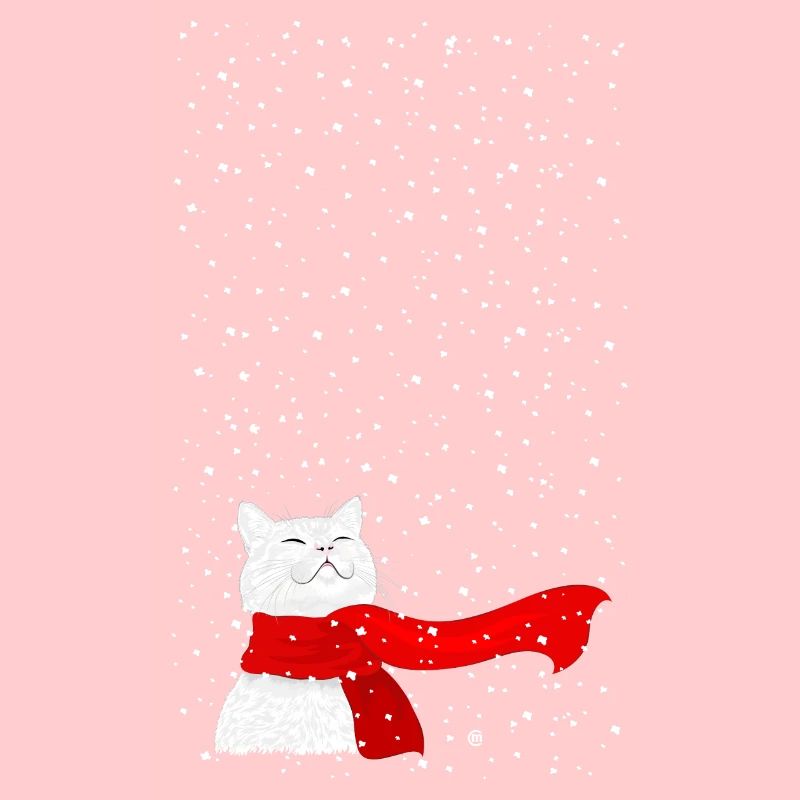 Chat blanc dans une tempête de neige