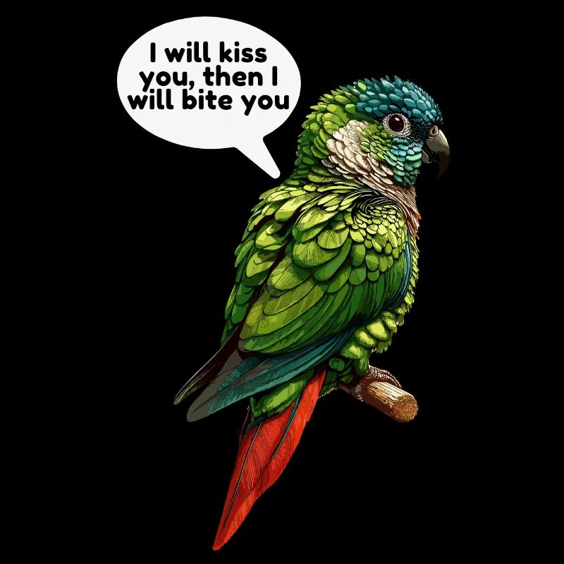 Drôle de conception de conure à joues vertes