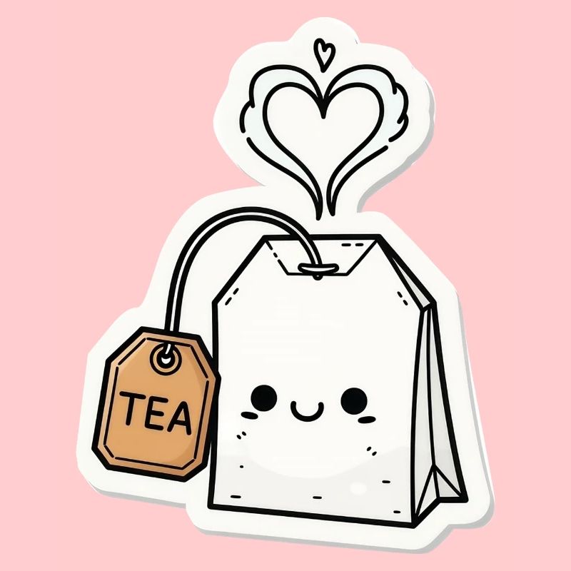 Kawaii Teebeutel mit Herzdampf