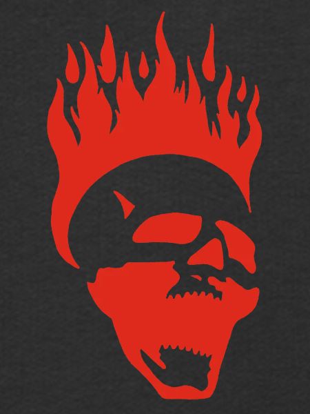 Flaming screaming skull (red)