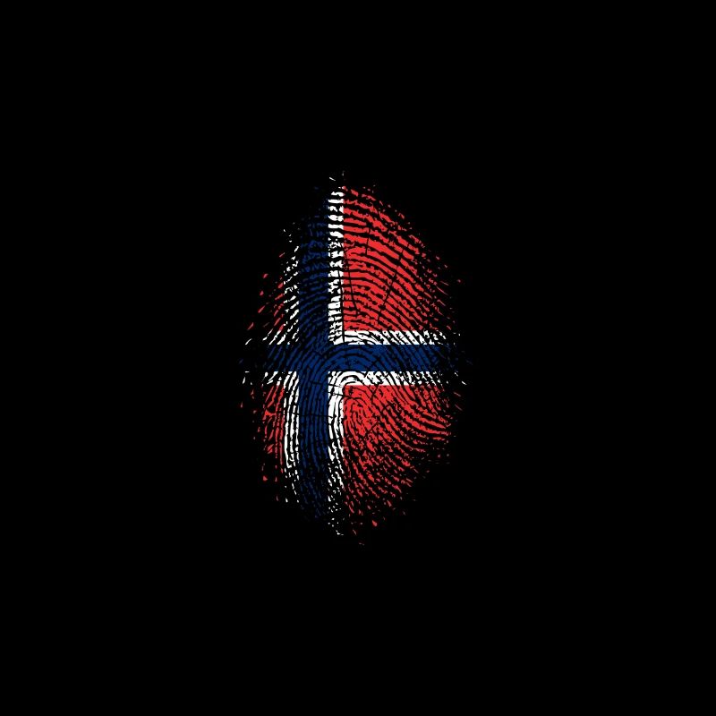 Norvège drapeau empreinte digitale couleurs nationales