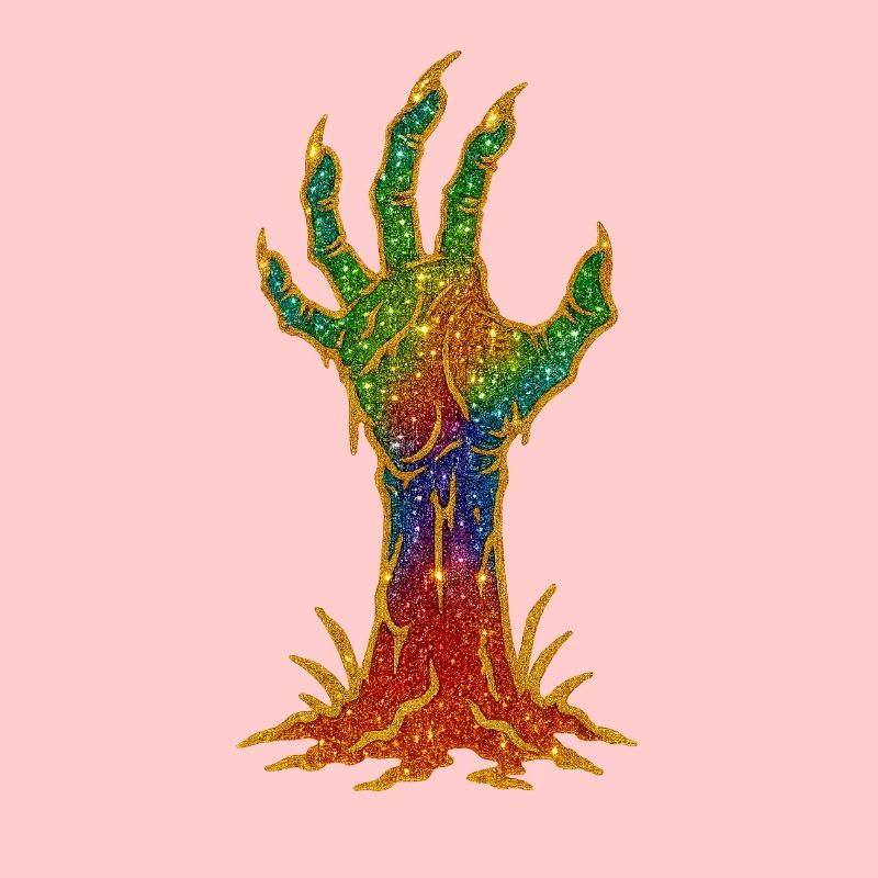 Regenbogen-Glitzerhand Erwachen