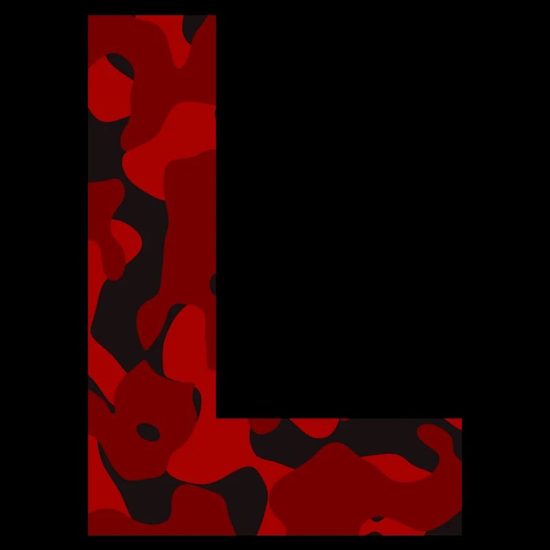 Lettre L Red Camo Design