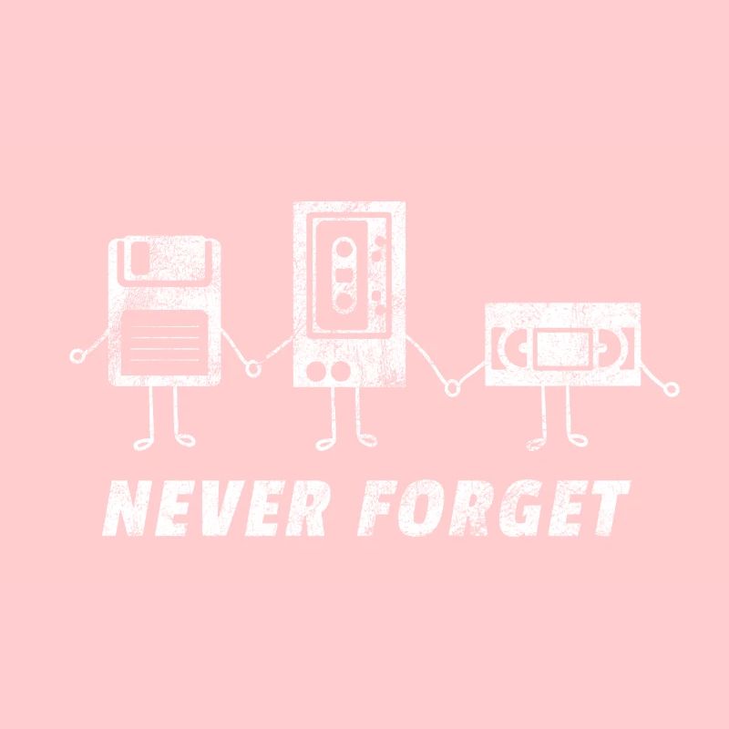 Never forget Cassette Cassette Recorder Floppy Disks