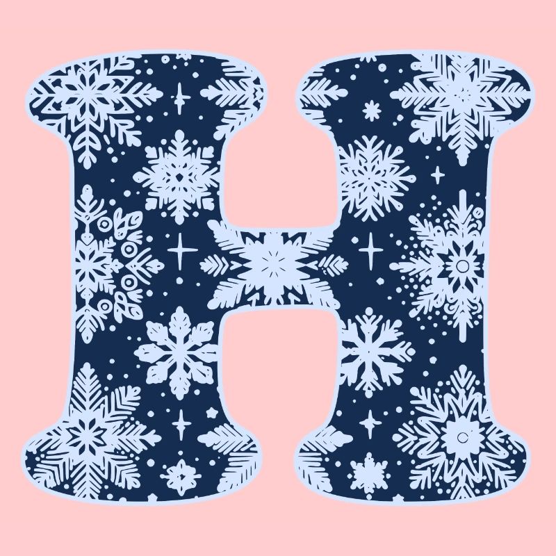 Lettre H Flocons de neige