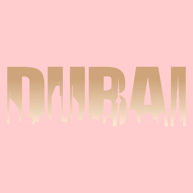Dubai Typography Skyline City Metropolis Holidays