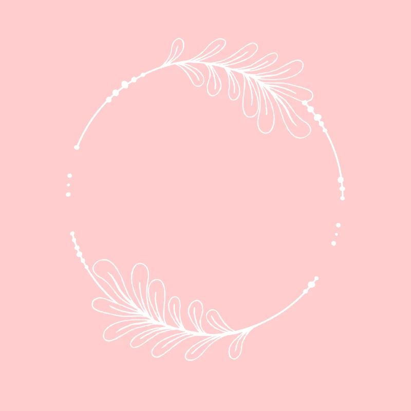 White circle frame with leaves