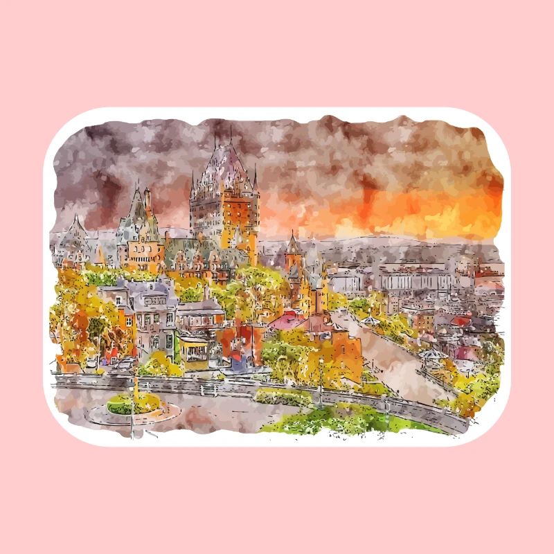 Québec Canada Aquarelle Dessin Dessin Illustration