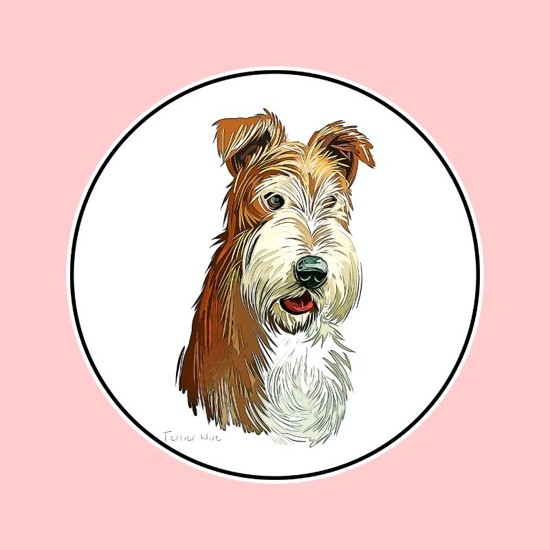 Wire Fox Terrier Dog Aquarelle Illustration