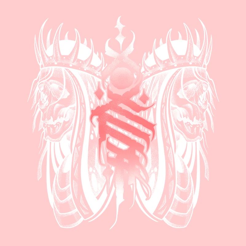 Gothic skull negative style art